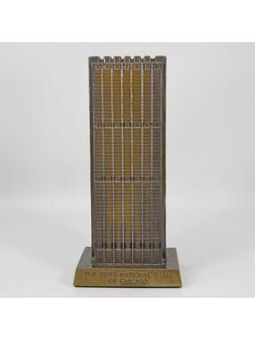 VTG First National Bank of Chicago Tower Souvenir Building Banthrico Bank Metal